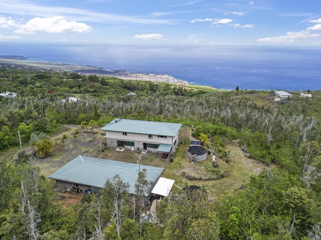 88-1650 Papio Dr, Captain Cook, HI 96704 - view from above of property with a nearby body of water and a heavily wooded area