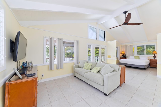 78-134 Holua Rd, Kailua-Kona, HI 96740 - living room with light tile patterned floors, ceiling fan, and plenty of natural light