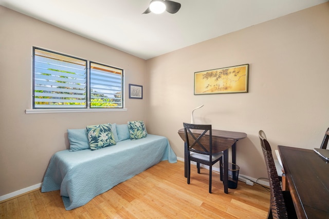 4911 Aliali Rd Unit 0002, Kapaa, HI 96746 - bedroom featuring baseboards, wood finished floors, and ceiling fan