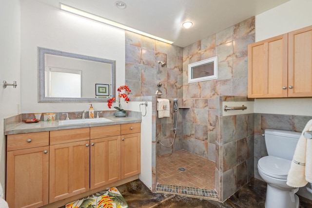 71-1410 Puu Kamanu Ln, Kailua-Kona, HI 96740 - full bath featuring tile walls, tiled shower, toilet, and vanity