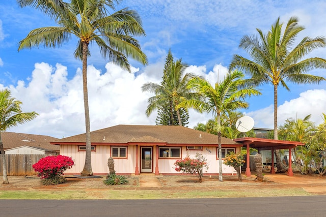 4619 Pualei St, Eleele, HI 96705 - view of front of property featuring an attached carport