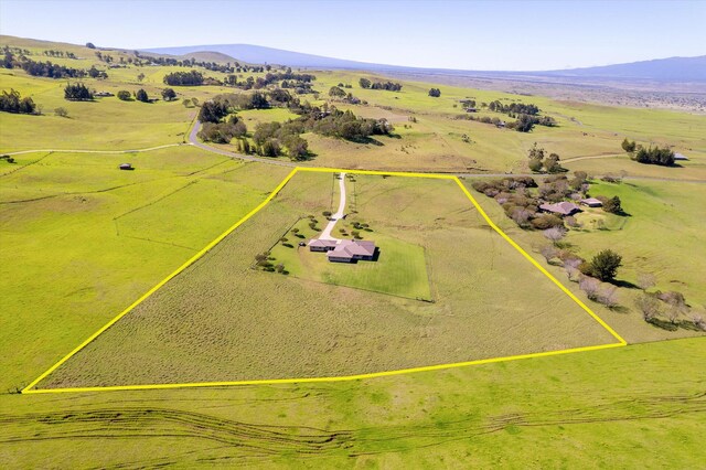 67-1027 Wainoenoe Rd, Kamuela, HI 96743 - overview of rural landscape featuring property boundaries highlighted and mountains