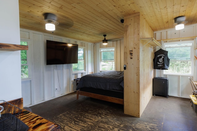36-574 Spencer Rd, Laupahoehoe, HI 96764 - bedroom featuring wood ceiling, multiple windows, and a ceiling fan