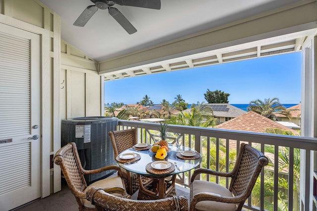 75-5919 Alii Dr Unit U23, Kailua-Kona, HI 96740 - balcony with a ceiling fan and central AC unit