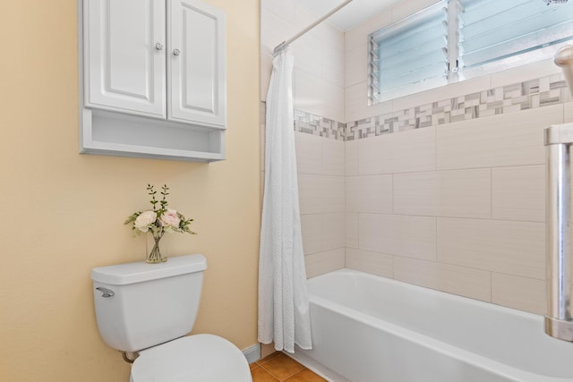 76-6302 Leone St, Kailua-Kona, HI 96740 - full bathroom with toilet, shower / tub combo with curtain, and tile patterned flooring