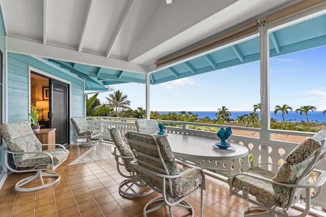 76-6302 Leone St, Kailua-Kona, HI 96740 - view of patio / terrace featuring a balcony and a water view