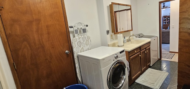 5359 Pau A Laka St, Koloa, HI 96756 - washroom featuring cabinet space, separate washer and dryer, and tile patterned flooring