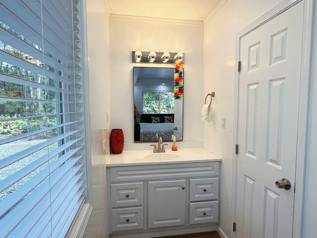 11-3795 2nd St, Volcano, HI 96785 - ensuite bathroom with vanity and crown molding