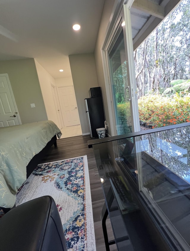 11-3795 2nd St, Volcano, HI 96785 - bedroom with dark wood finished floors and recessed lighting