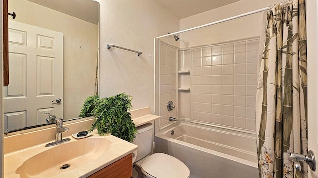 94-6663 Kamaoa Rd, Naalehu, HI 96772 - bathroom with shower / bath combination with curtain, vanity, and toilet