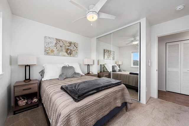 73-3725 Kaimalolo Pl, Kailua-Kona, HI 96740 - carpeted bedroom with a ceiling fan and a closet