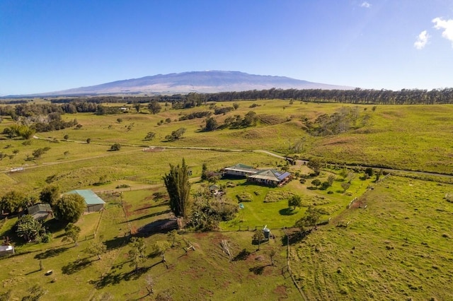 47-5254 Waikoekoe Ln, Honokaa, HI 96727 - aerial view of property and surrounding area with a mountainous background and rural landscape