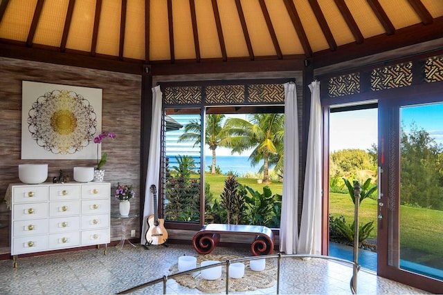 7218-C Koolau Rd, Kilauea, HI 96754 - doorway featuring plenty of natural light and wooden walls