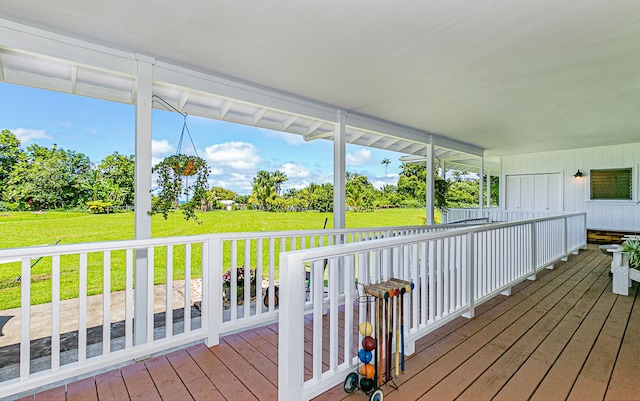 28-387 Kulaimano Rd, Pepeekeo, HI 96783 - wooden deck with a lawn and view of wooded area