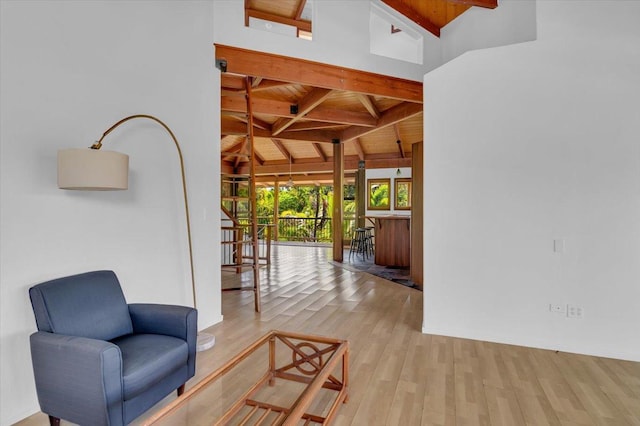 12-7158 Loke Pl, Pahoa, HI 96778 - sitting room with wood ceiling and wood finished floors