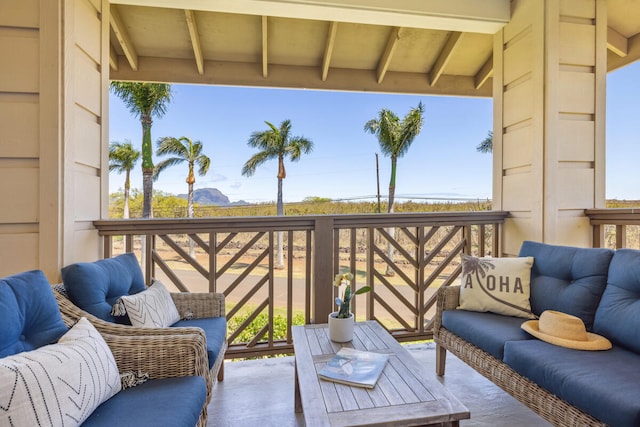 2611 Kiahuna Plantation Dr Unit 2I, Koloa, HI 96756 - balcony featuring an outdoor living space and a mountain view