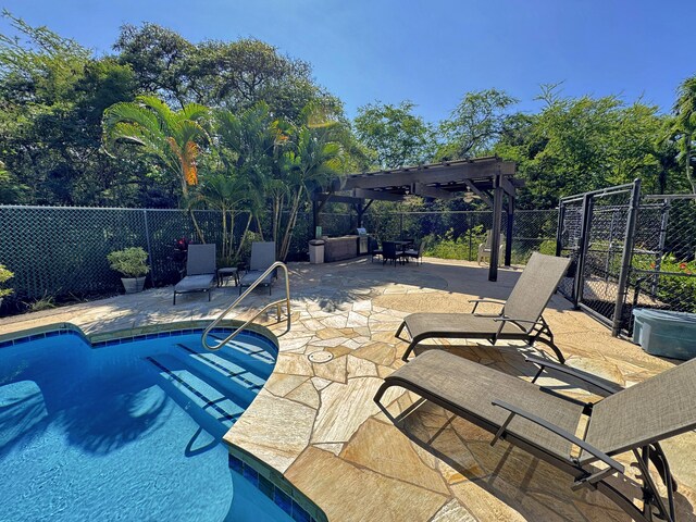 77-6311 Alii Dr Unit 306, Kailua-Kona, HI 96740 - view of swimming pool featuring a patio and a pergola