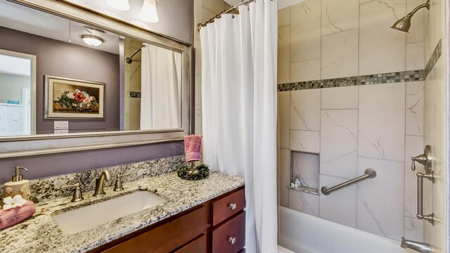 78-261 Manukai St Unit 3501, Kailua-Kona, HI 96740 - bathroom featuring vanity and shower / bathtub combination with curtain