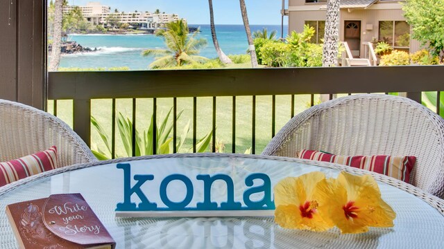 78-261 Manukai St Unit 3501, Kailua-Kona, HI 96740 - balcony featuring a water view