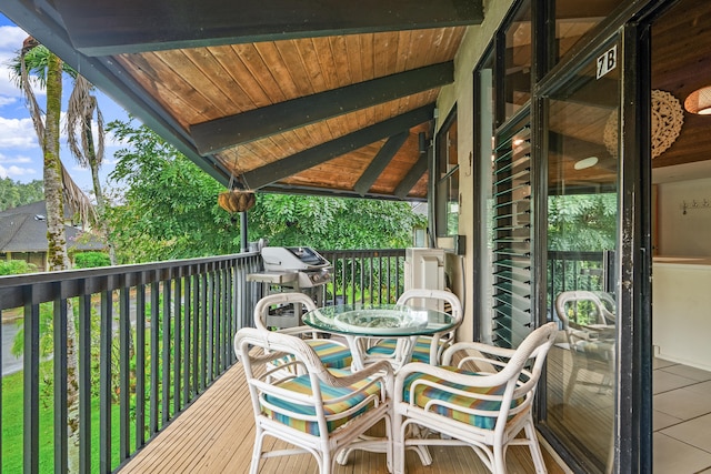 3920 Wyllie Rd Unit 7B, Princeville, HI 96722 - wooden terrace featuring area for grilling