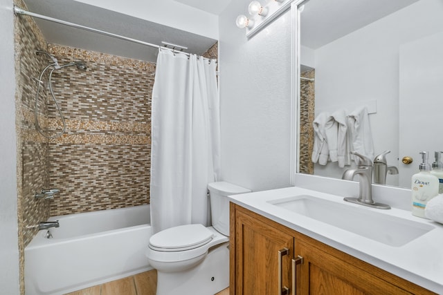 3920 Wyllie Rd Unit 7B, Princeville, HI 96722 - bathroom with shower / bath combo with shower curtain, vanity, toilet, and wood finished floors