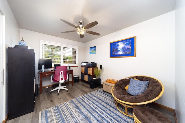 15-2063 18th Ave, Keaau, HI 96749 - office area with wood finished floors and a ceiling fan