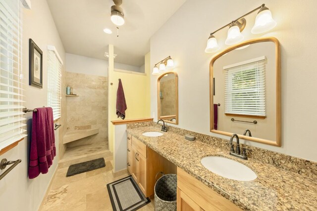 15-1697 7th Ave, Keaau, HI 96749 - bathroom featuring double vanity and a walk in shower