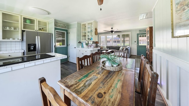 7990 Ulili Rd Unit A, Kekaha, HI 96752 - dining space with a ceiling fan and dark wood-type flooring