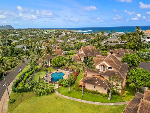 2370 Hoohu Rd Unit 712, Koloa, HI 96756 - aerial perspective of suburban area with a nearby body of water and a pool