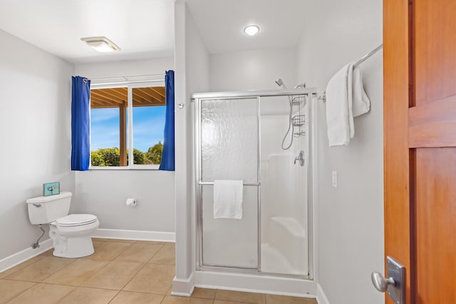 1165 Milia St, Kalaheo, HI 96741 - full bath with a shower stall, baseboards, tile patterned floors, and toilet