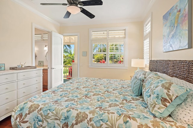 3042 Lauae Pl, Koloa, HI 96756 - bedroom featuring crown molding and ceiling fan