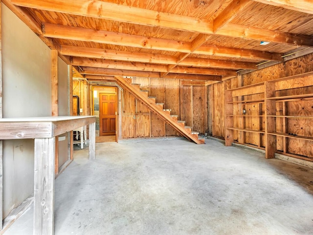 15-1545 27th Ave, Keaau, HI 96749 - below grade area featuring stairway and wood ceiling