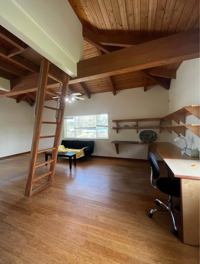 15-1545 27th Ave, Keaau, HI 96749 - office space with light wood-style flooring and wooden ceiling