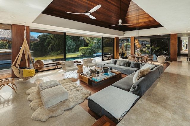5-1105 Kuhio Hwy Unit A, Kilauea, HI 96754 - view of patio / terrace with an outdoor hangout area, ceiling fan, outdoor dining space, and a water view