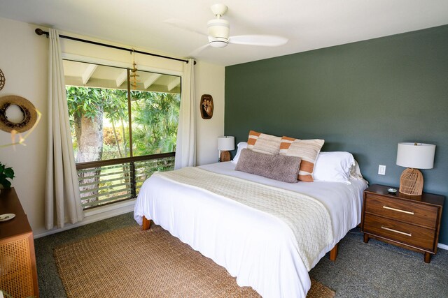 3057 Poipu Rd Unit C10, Koloa, HI 96756 - bedroom with multiple windows, carpet flooring, and ceiling fan