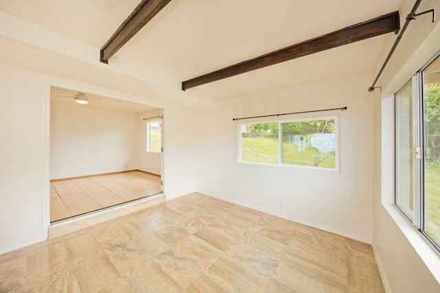 73-1361 Kaukahoku Rd, Kailua-Kona, HI 96740 - spare room with beam ceiling and baseboards