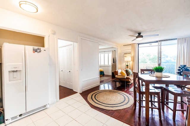 75-5766 Kuakini Hwy Unit 207, Kailua-Kona, HI 96740 - dining area with a ceiling fan and light wood finished floors