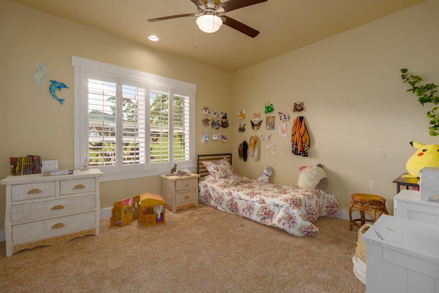 54-3723 Lehuula Cir, Kapaau, HI 96755 - carpeted bedroom featuring a ceiling fan and recessed lighting