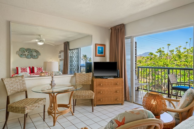 5061 Lawai Rd Unit 333, Koloa, HI 96756 - living area with tile patterned flooring and ceiling fan