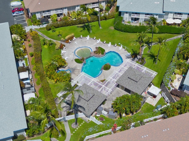 75-6081 Alii Dr Unit B204, Kailua-Kona, HI 96740 - aerial view of a pool