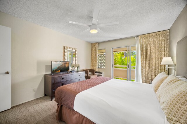525 Aleka Lp Unit C13, Kapaa, HI 96746 - carpeted bedroom featuring a textured ceiling and a ceiling fan