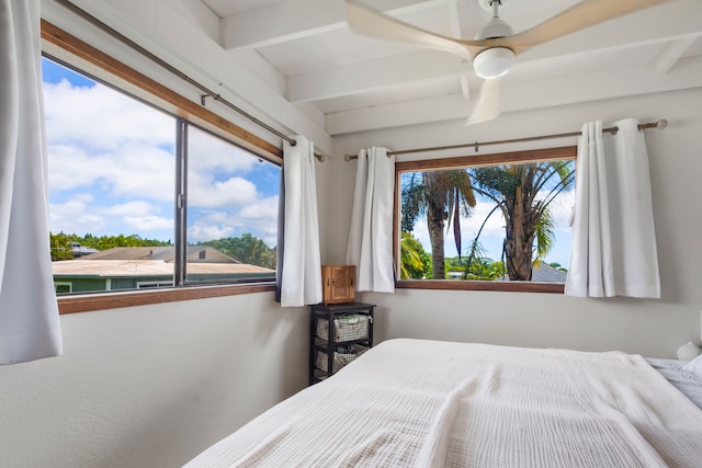 4085-B Noho Rd, Koloa, HI 96756 - bedroom featuring beam ceiling and a ceiling fan