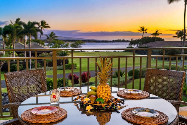 69-1000 Kolea Kai Cir Unit 7E, Waikoloa, HI 96738 - balcony at dusk with a water view