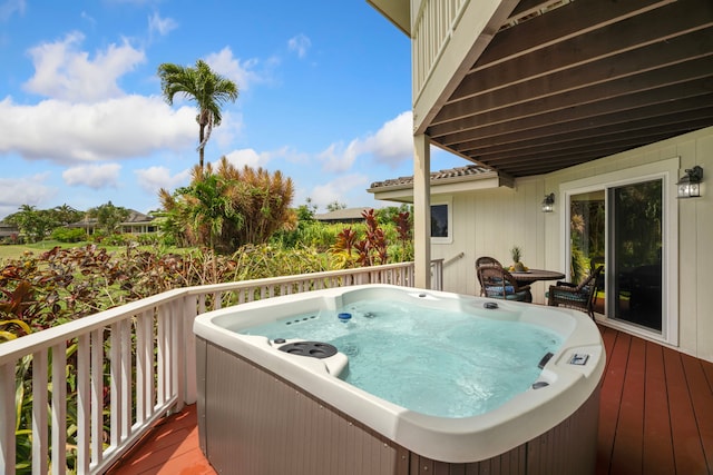 4194 Waileia Pl, Princeville, HI 96722 - deck featuring a hot tub