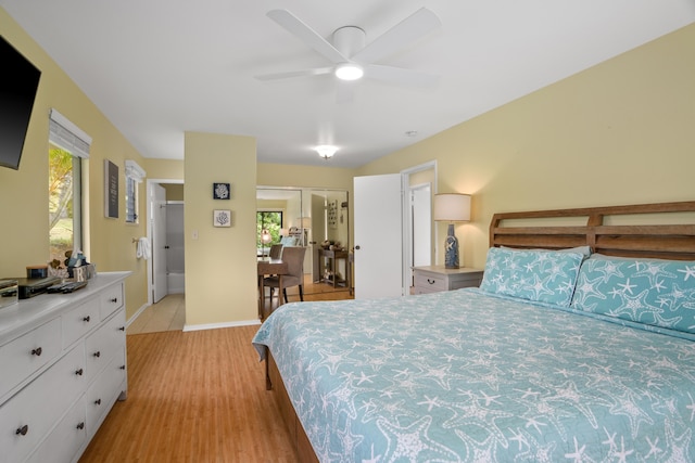 5451 Ka Haku Rd Unit 24, Princeville, HI 96722 - bedroom featuring multiple windows, light wood finished floors, and a ceiling fan