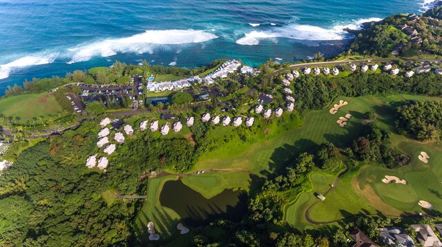 5451 Ka Haku Rd Unit 24, Princeville, HI 96722 - drone / aerial view of a large body of water and a golf course