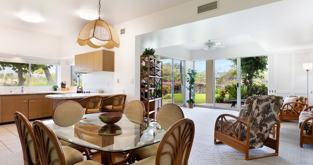 69-1010 Keana Pl Unit F105, Waikoloa, HI 96738 - dining area featuring ceiling fan