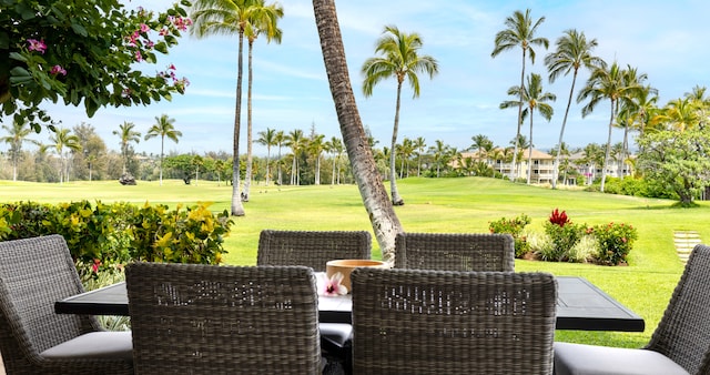 69-1010 Keana Pl Unit F105, Waikoloa, HI 96738 - view of patio / terrace featuring view of golf course