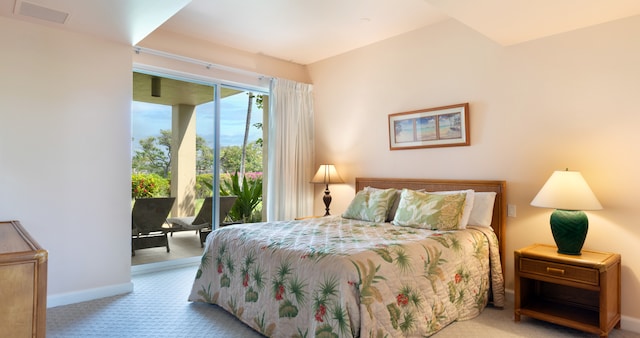 69-1010 Keana Pl Unit F105, Waikoloa, HI 96738 - bedroom featuring carpet floors, access to outside, and baseboards
