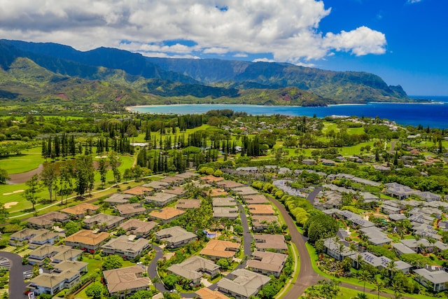 4919 Pepelani Lp Unit 19C, Princeville, HI 96722 - aerial view of residential area featuring a water and mountain view